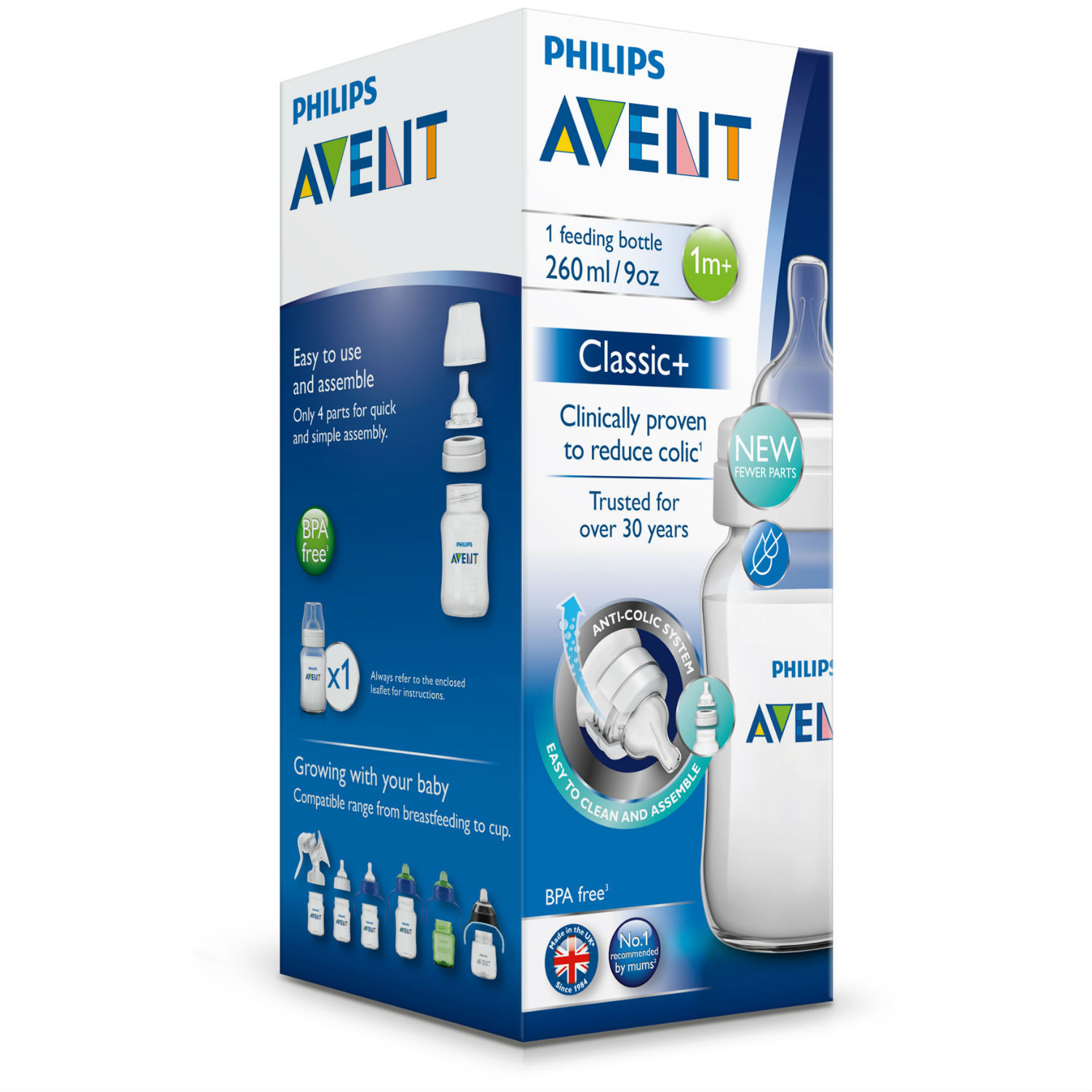 Бутылочка Philips Avent Classic+ 1 мес+ 260 мл SCF563/17 - фото 5