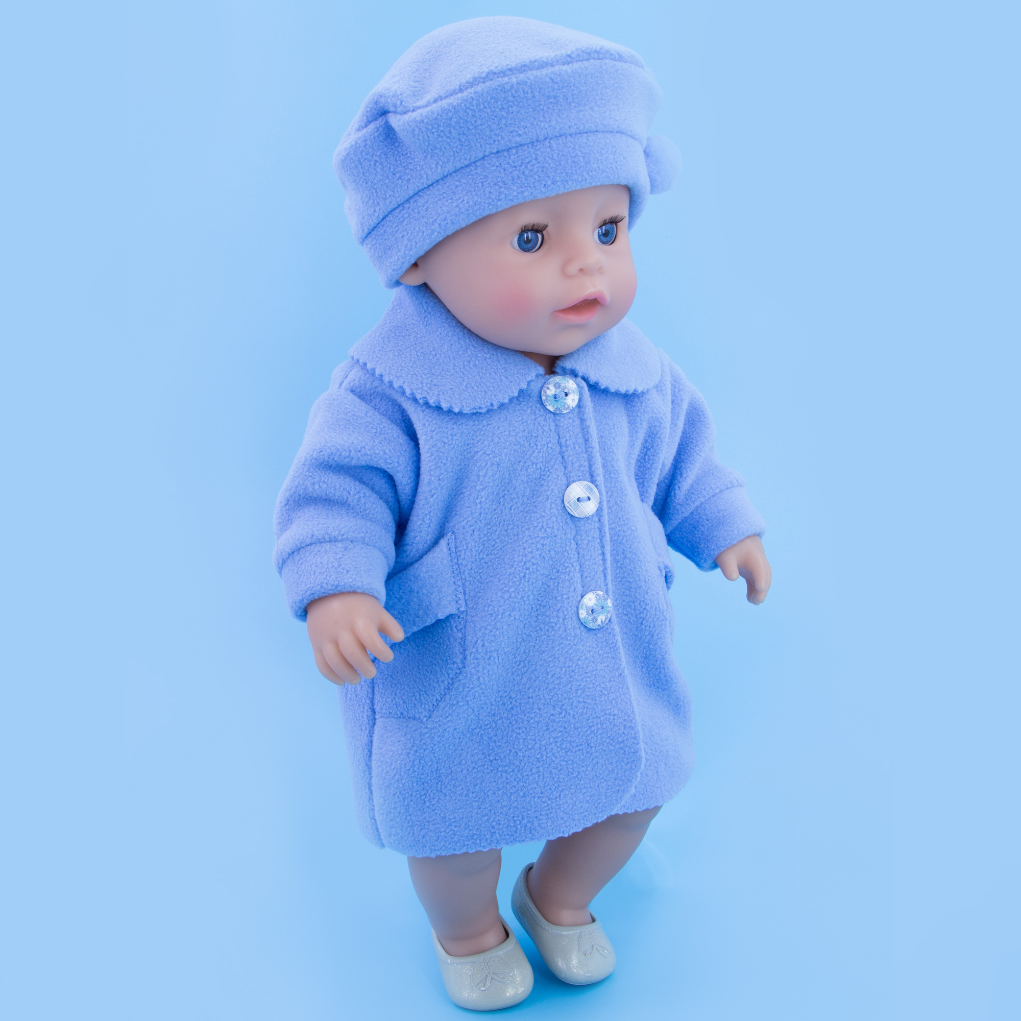 Комплект одежды Модница Пальто с беретом для пупса 43-48 см 6119 голубой 6119голубой - фото 13