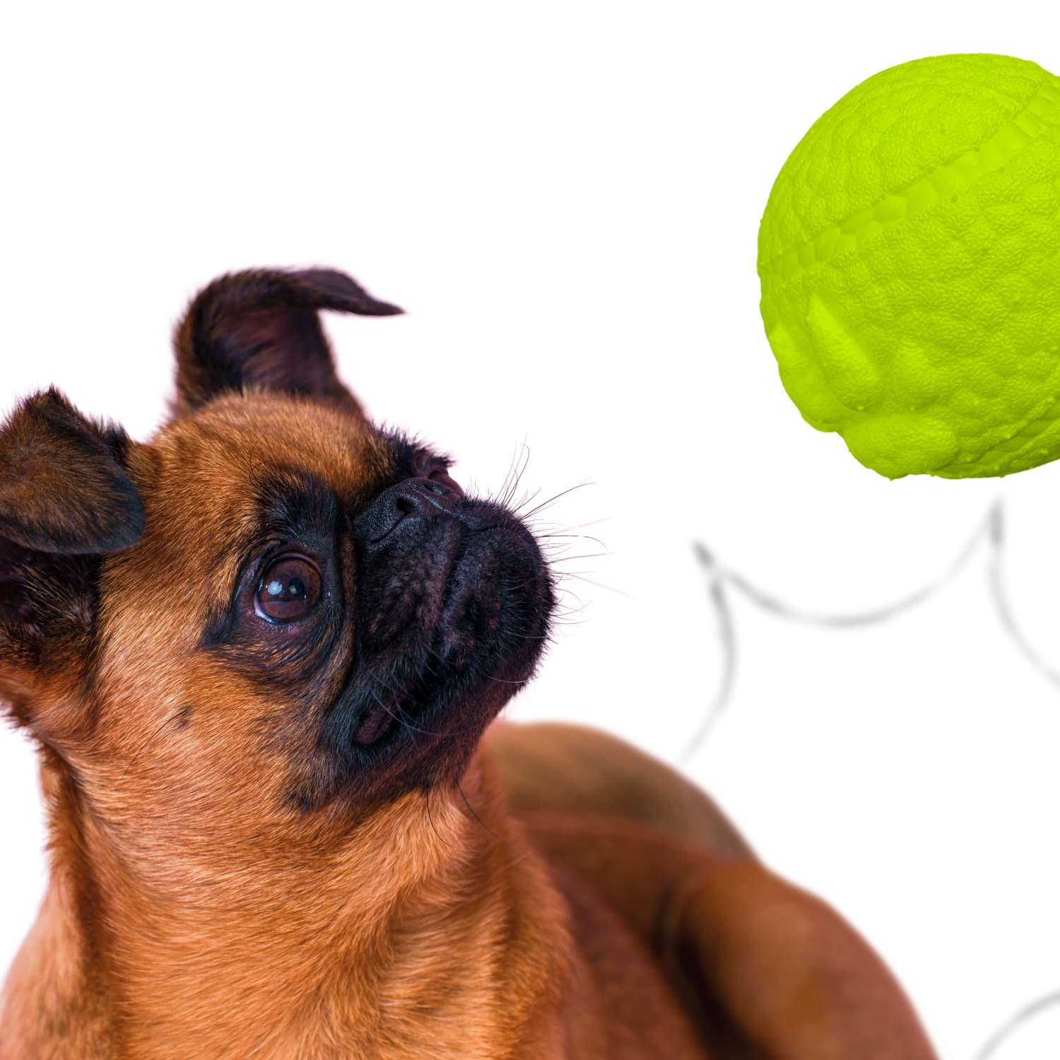 Игрушка для собак Mr.Kranch Мяч с лапкой 8см неоновая Желтая - фото 4