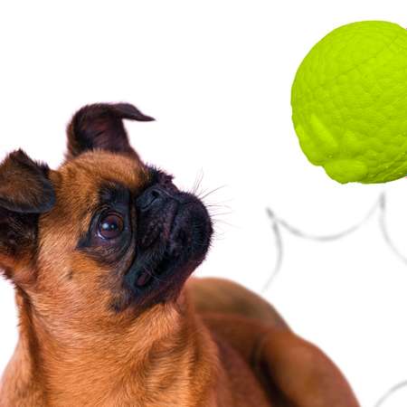 Игрушка для собак Mr.Kranch Мяч с лапкой 8см неоновая Желтая