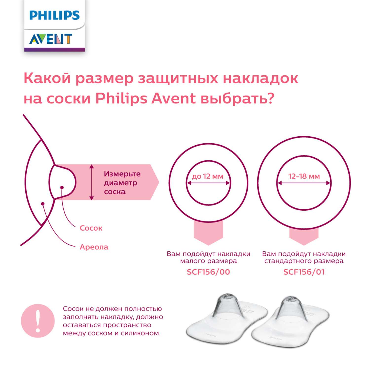 Накладки на соски защитные силиконовые маленькие Philips Avent, 2 шт