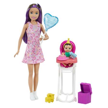 Набор игровой Barbie Скиппер Няня с малышом Кормление 3 GRP40