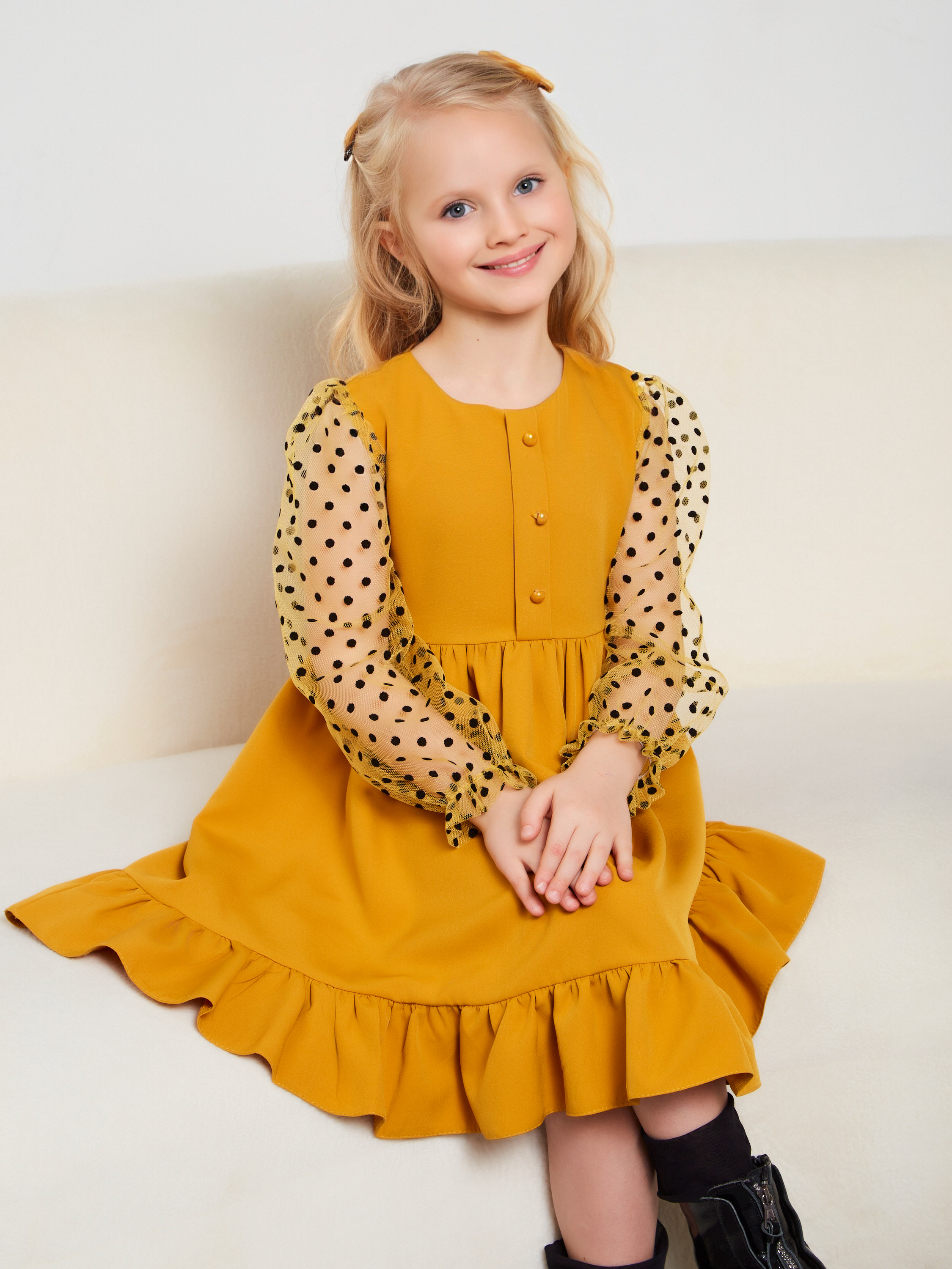 Платье Sofisha kids Plat.barbie-yellow - фото 1