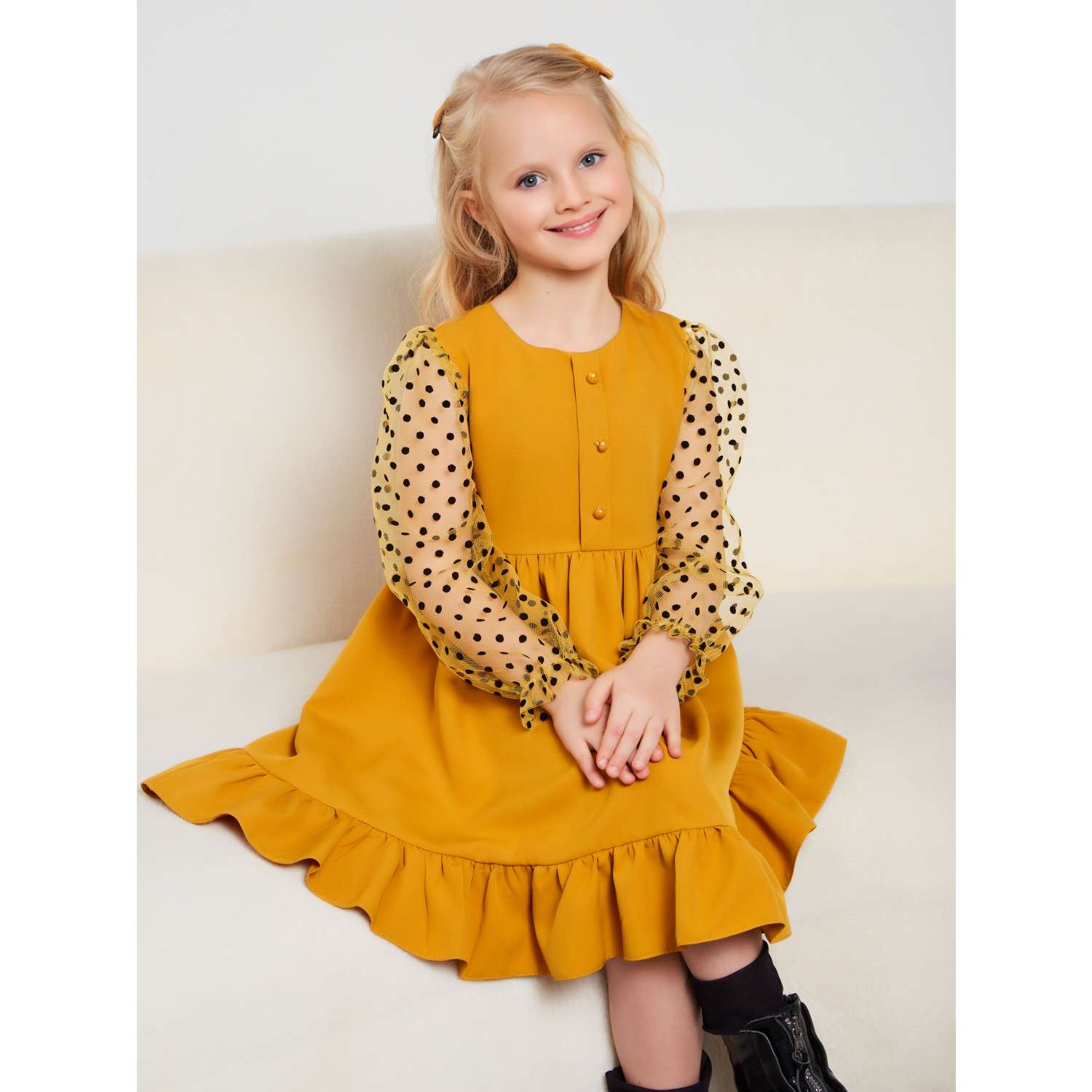 Платье Sofisha kids Plat.barbie-yellow - фото 1