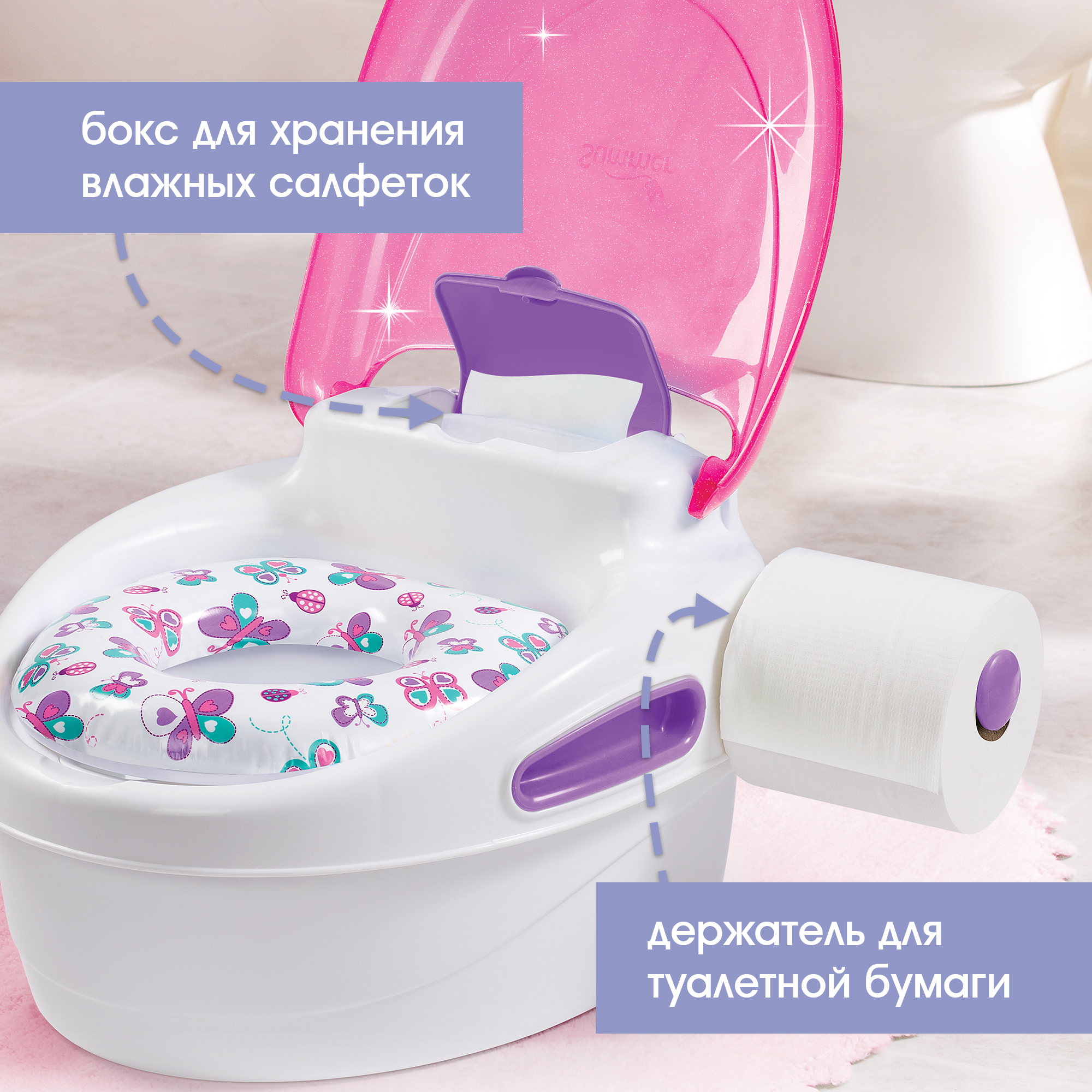 Горшок Summer Infant Step-By-Step 3в1 Розовый - фото 2