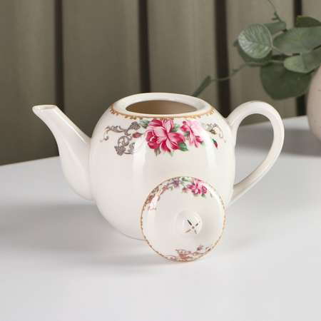 Заварочный чайник Доляна фарфоровый «Аделин» 800 мл цвет белый