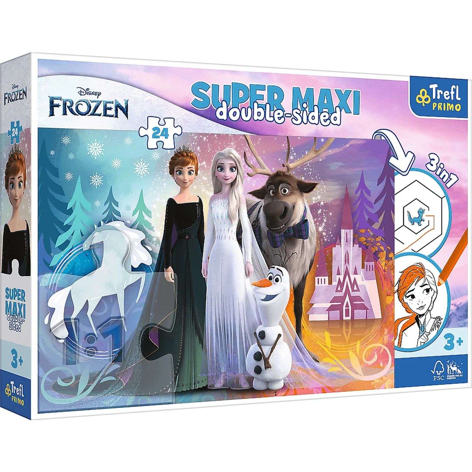 Пазл Trefl Disney Frozen2 Super Maxi Счастливая замороженная земля 24элемента 41000 - фото 1