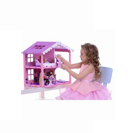 Домик для кукол Krasatoys Анжелика с мебелью 5 предметов 000255