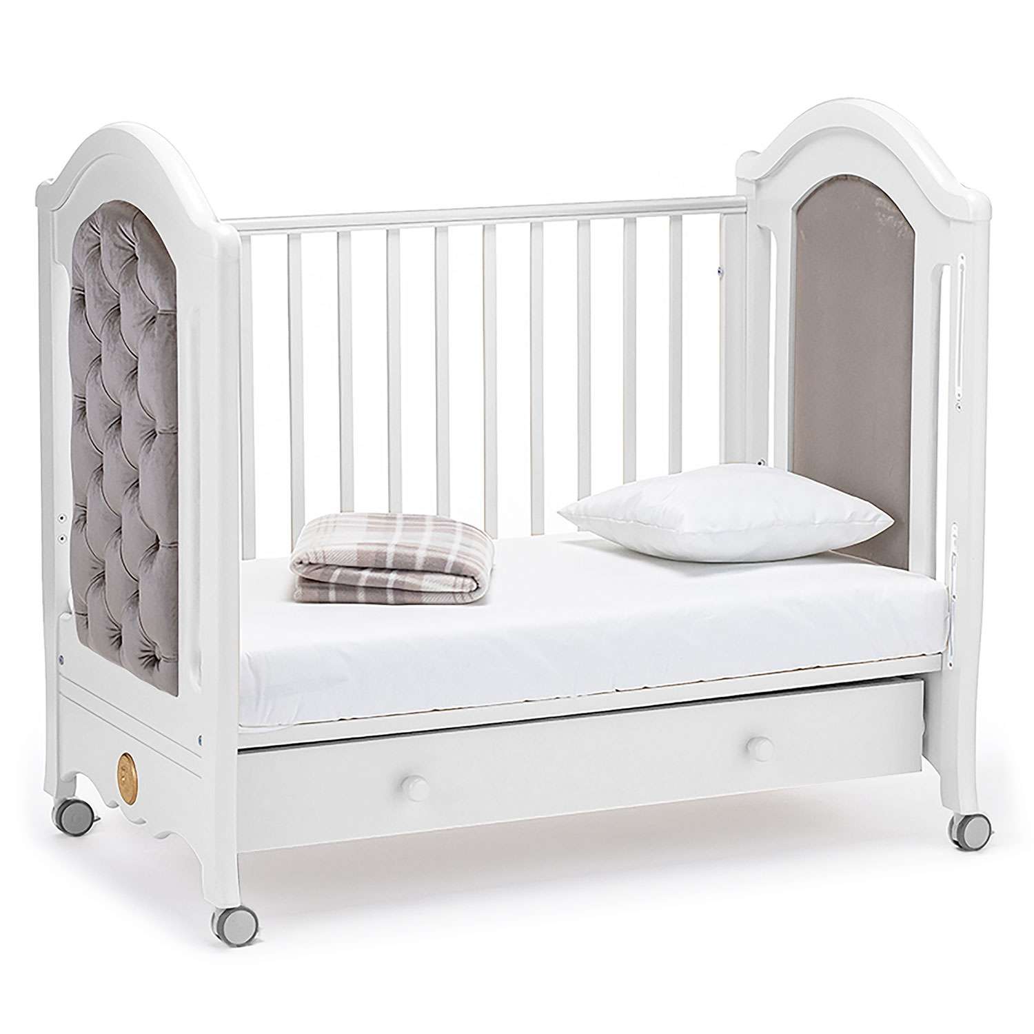 Детская кроватка Nuovita прямоугольная, продольный маятник (белый) - фото 14