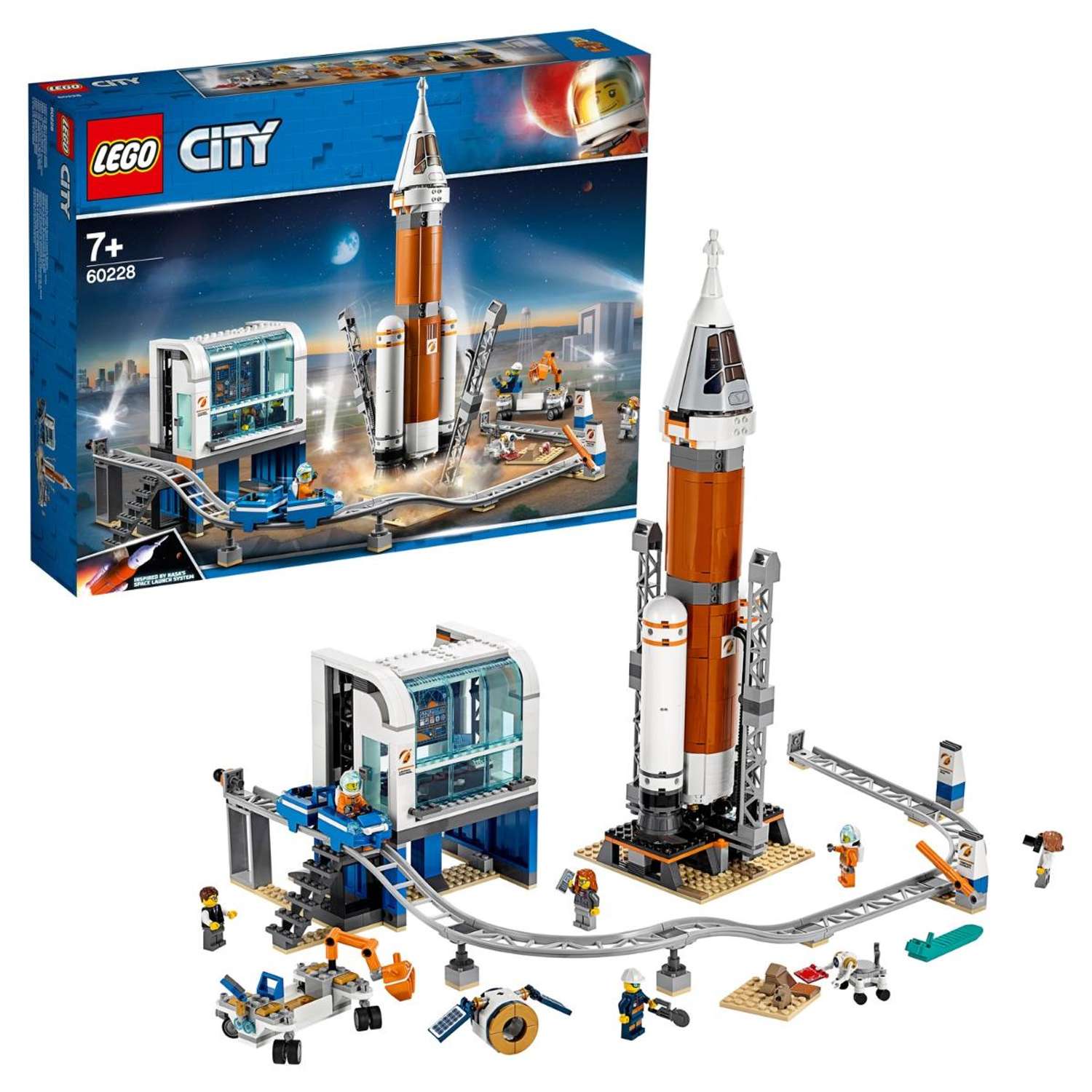 Конструктор LEGO City Space Port Ракета для запуска в далекий космос и пульт управления запуском 60228 - фото 1