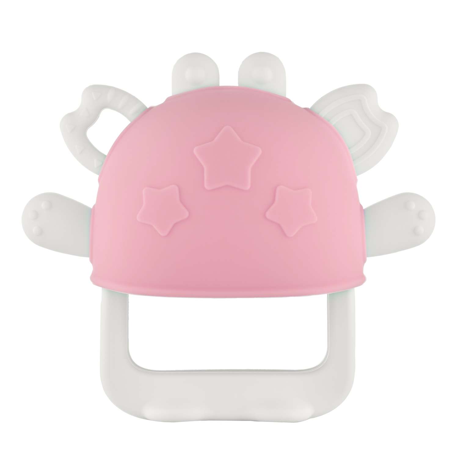 Силиконовый прорезыватель ROXY-KIDS для зубов Крабик на руку цвет розовый - фото 2