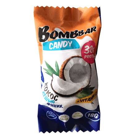 Конфеты Bombbar протеиновые кокос с кешью 18г