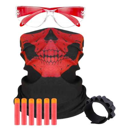 Набор с маской защитной X-Treme Shooter маска очки патронташ пули патроны для стрельбы из бластера Нерф Мега пистолета Nerf Mega