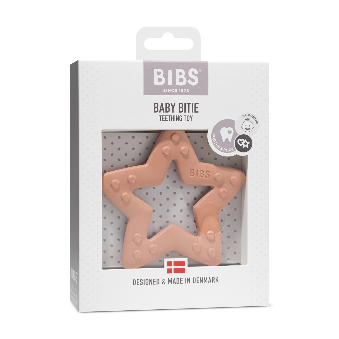 Прорезыватель грызунок BIBS Baby Bitie Star Peach - фото 2