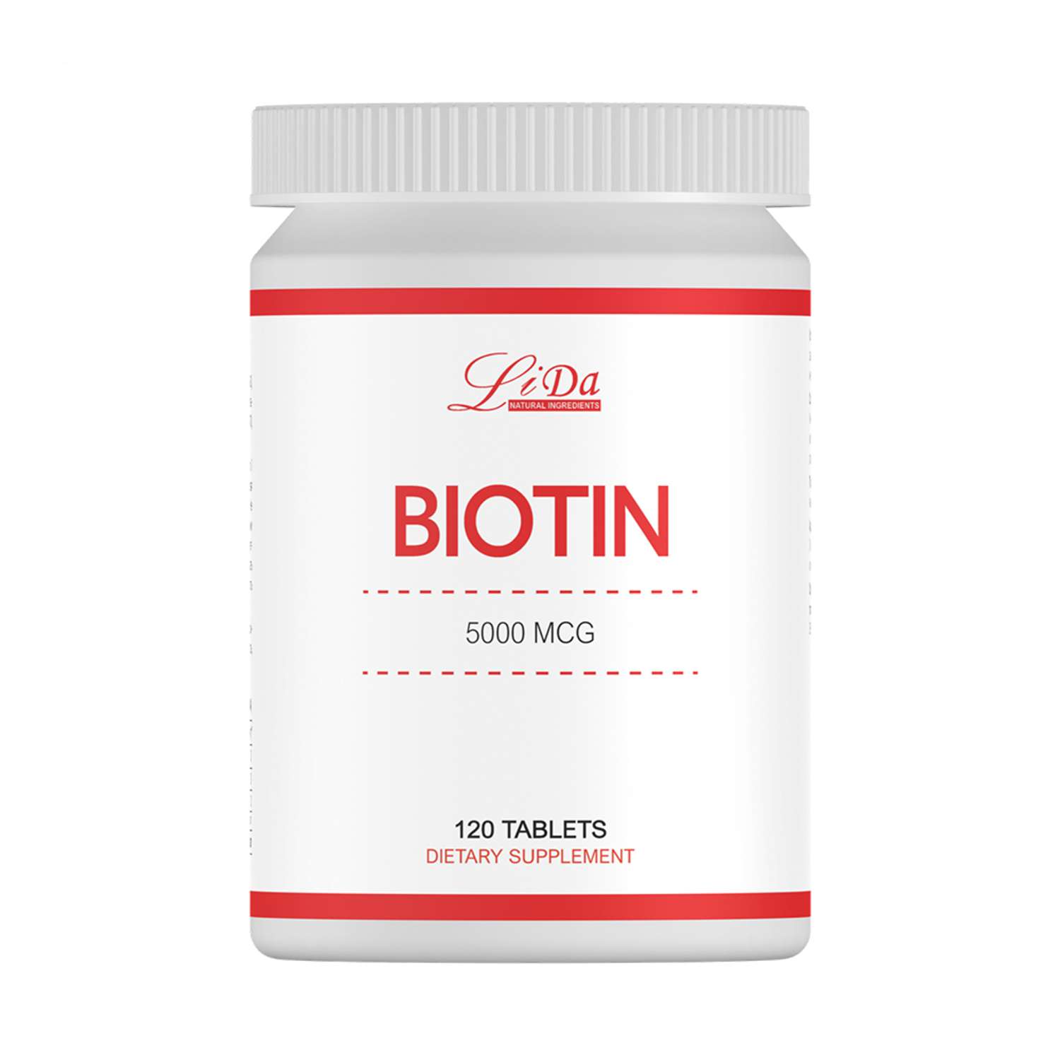 Биотин 5000 Li Da витамины для волос ногтей против выпадения 120 таблеток - фото 1