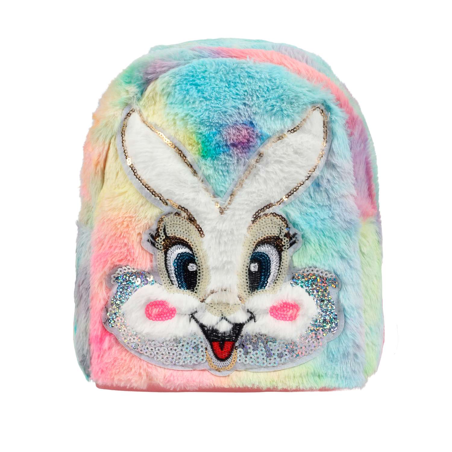 Рюкзак Little Mania меховой разноцветный с кроликом - фото 1