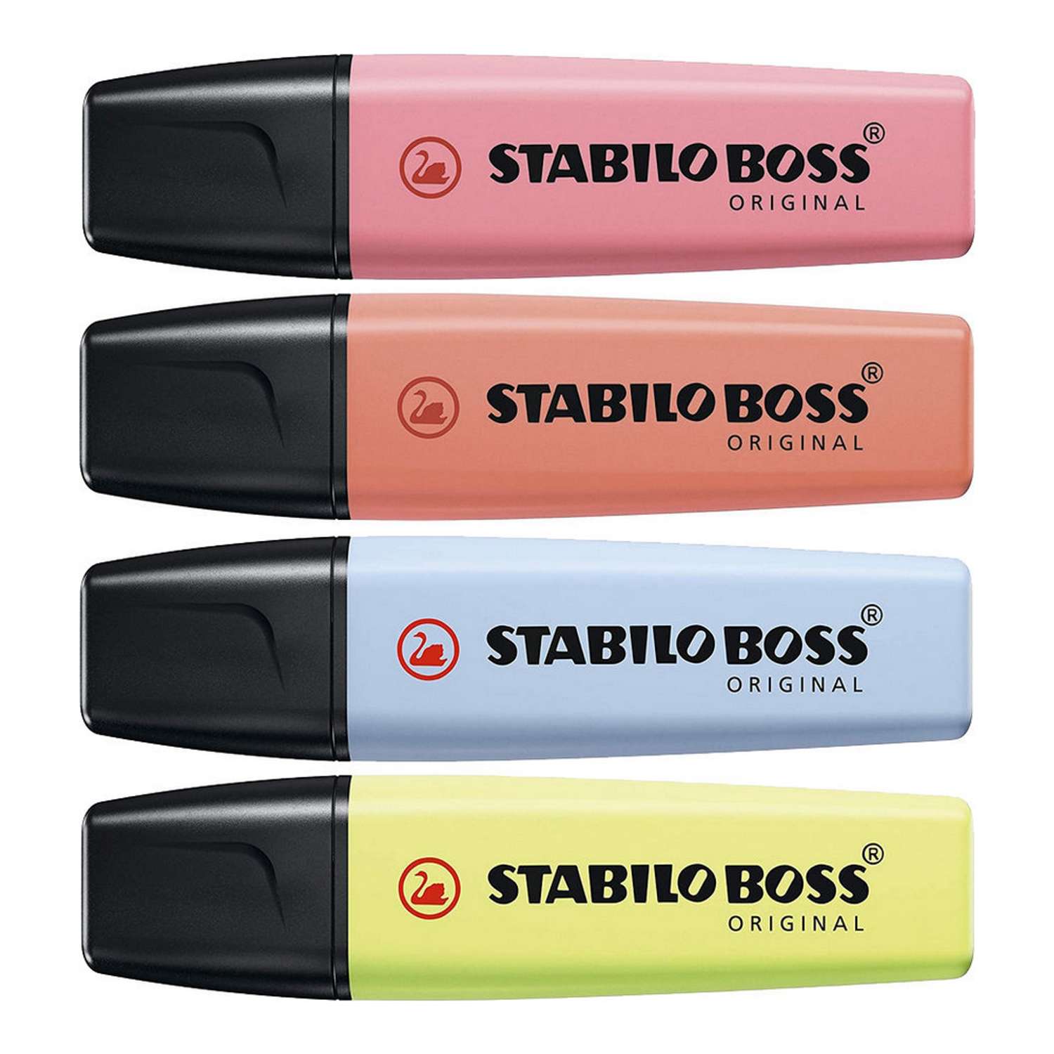 Текстовыделитель STABILO Boss original Pastel 4 пастельных цвета 70/4-3 - фото 3
