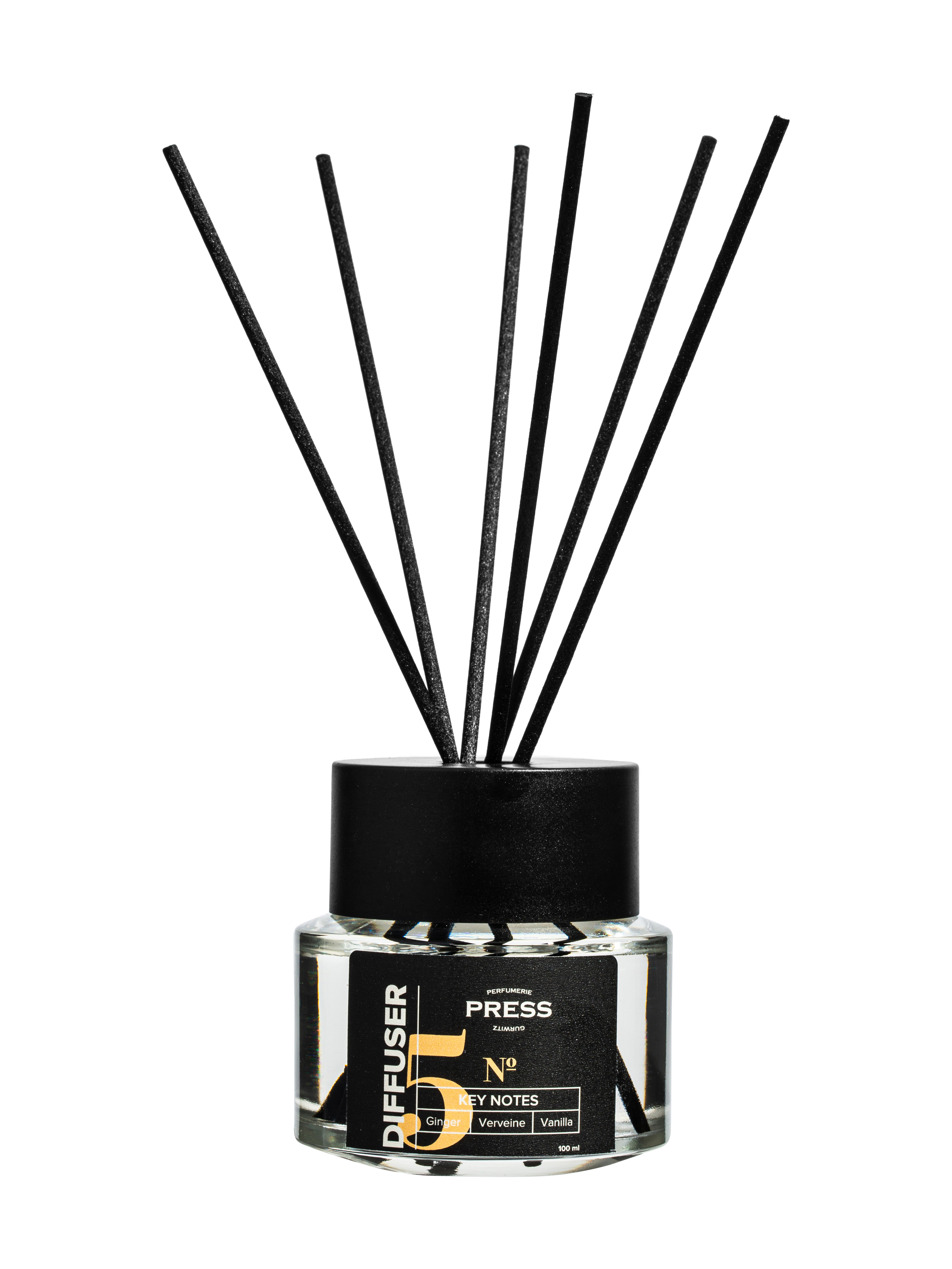 Диффузор №5 Press Gurwitz Perfumerie Ароматизатор для дома с палочками с ароматом Имбирь Ваниль Вербена - фото 1