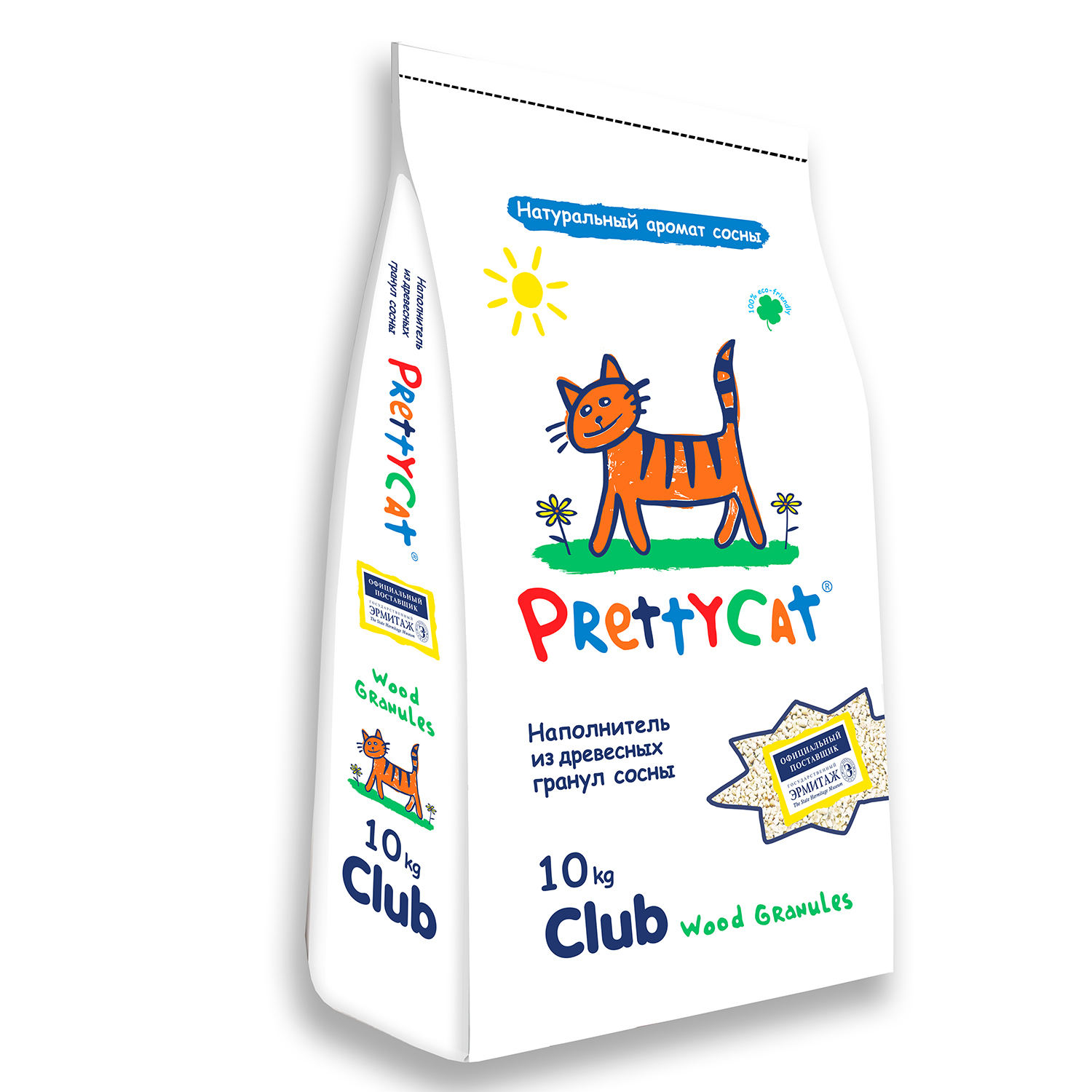 Наполнитель для кошек PrettyCat Wood Granules древесный 10кг - фото 1