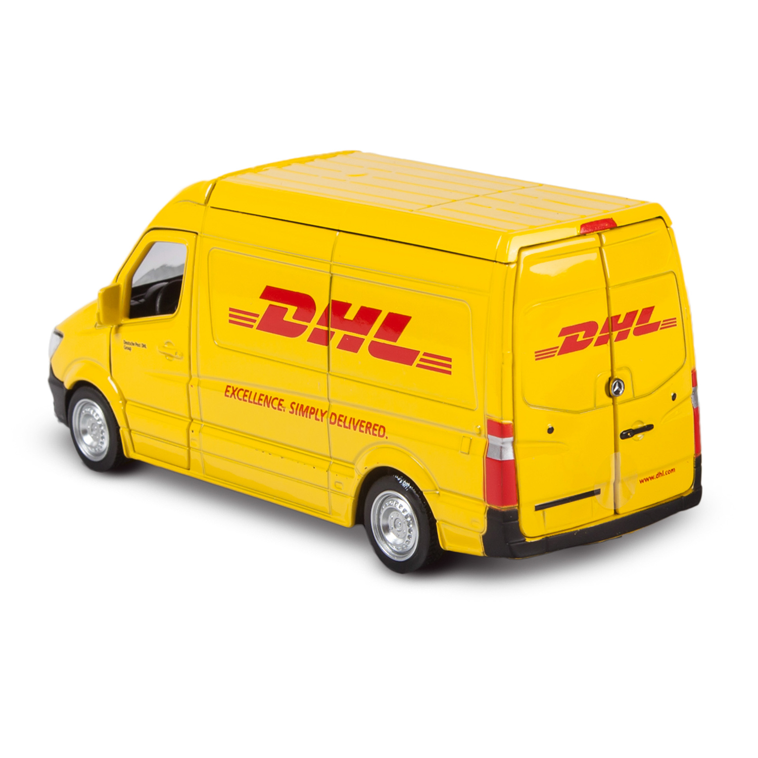 Грузовик Mobicaro Mercedes Benz Sprinter DHL 1:32 желтый 544024A - фото 4