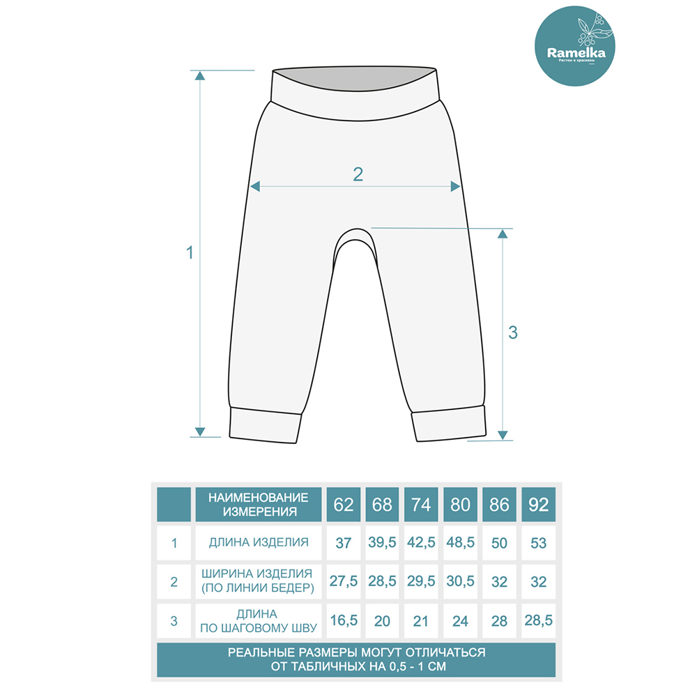 Брюки 3 шт Ramelka 8290 листья зелени/горох/минт - фото 13