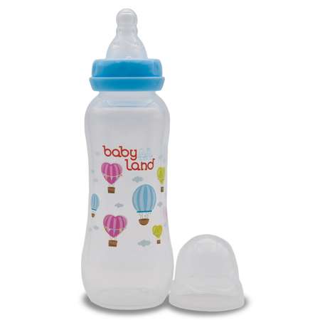 Бутылочка Baby Land 240мл с силиконовой соской голубой