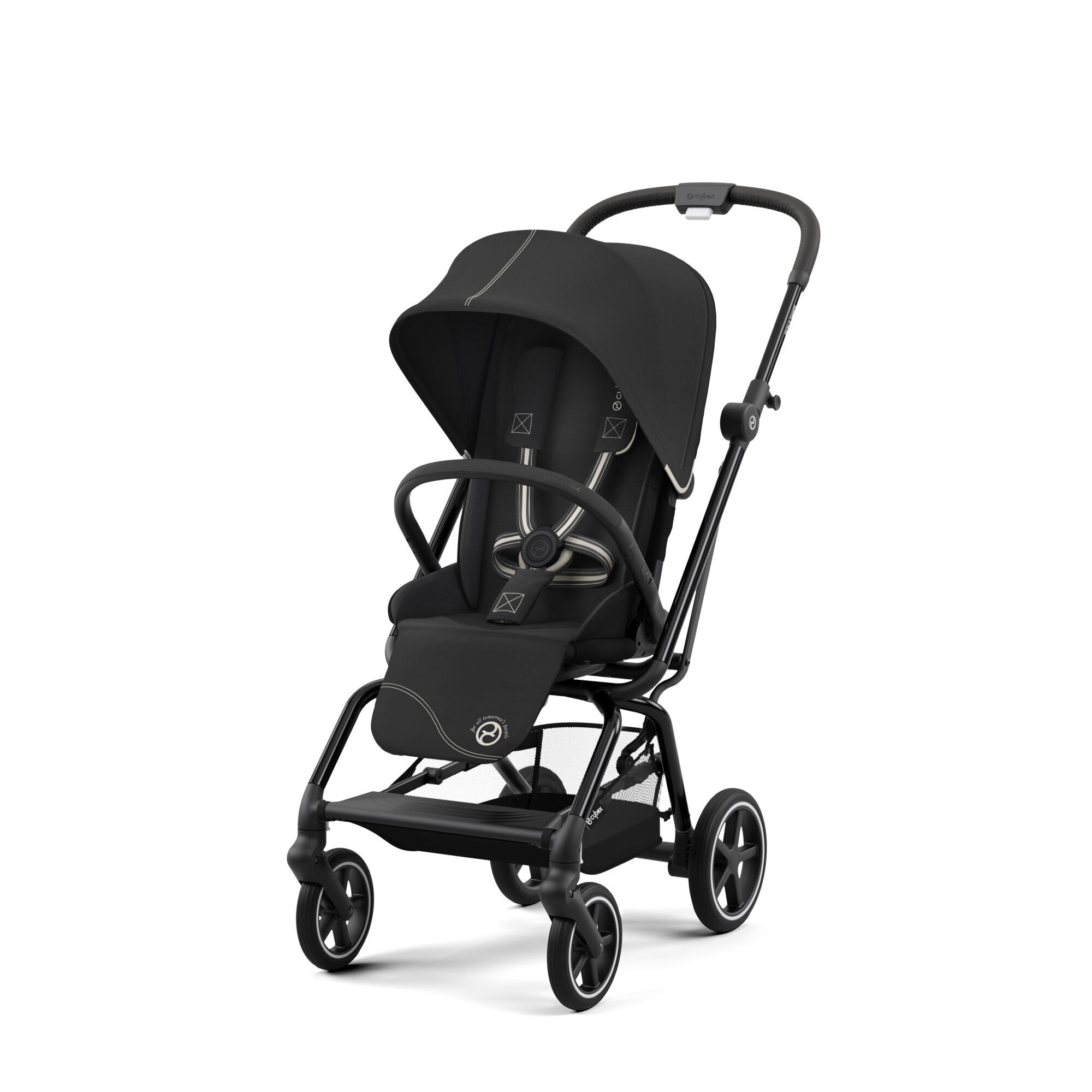 Коляская детская Cybex Eezy S Twist+ 2 BLK Moon Black с бампером - фото 2