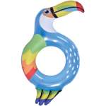 Надувной круг для плавания Jilong Тропическая птица 110х60 см голубой