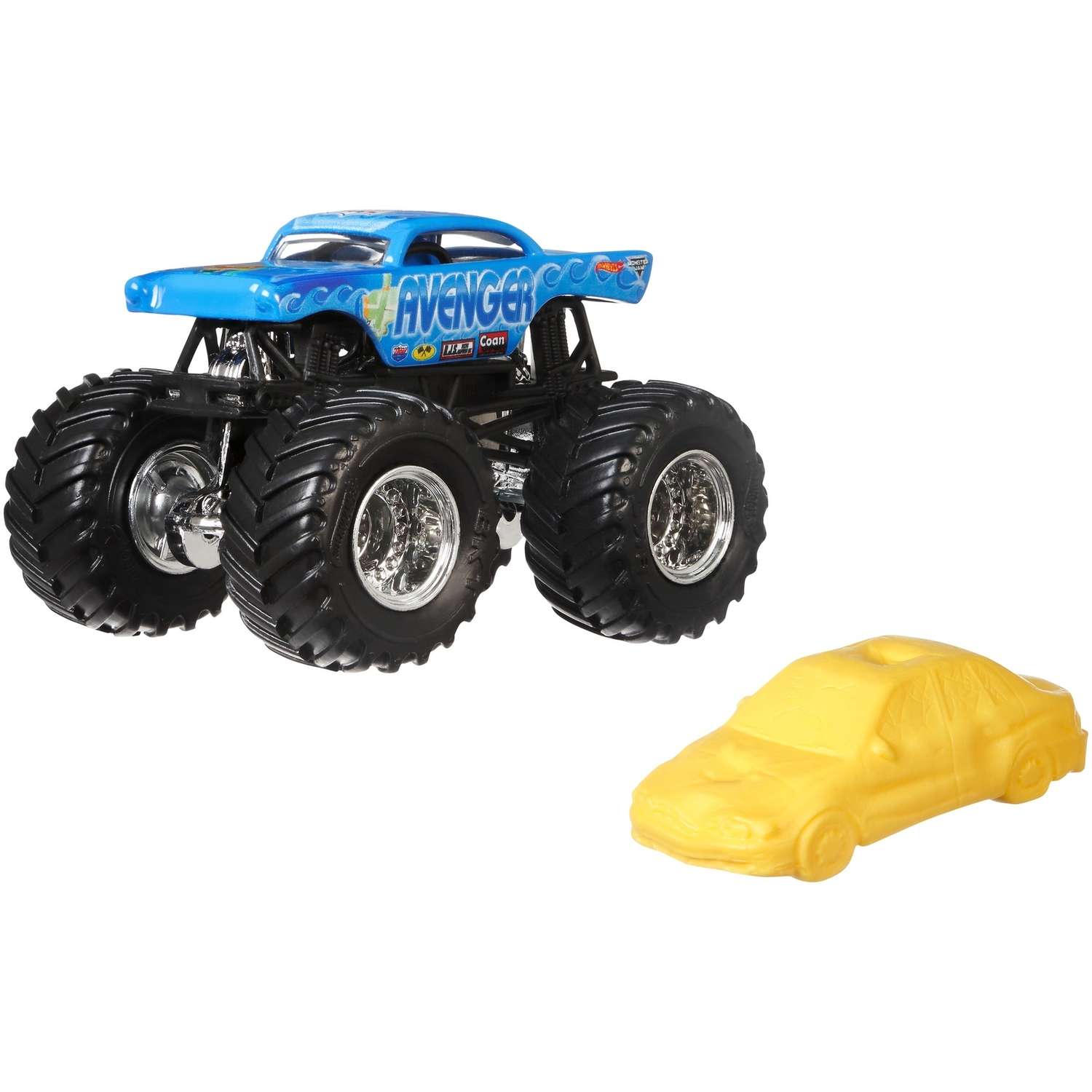 Машина Hot Wheels Monster Jam 1:64 Tour Favorites Мститель Синий FLW95 21572 - фото 1