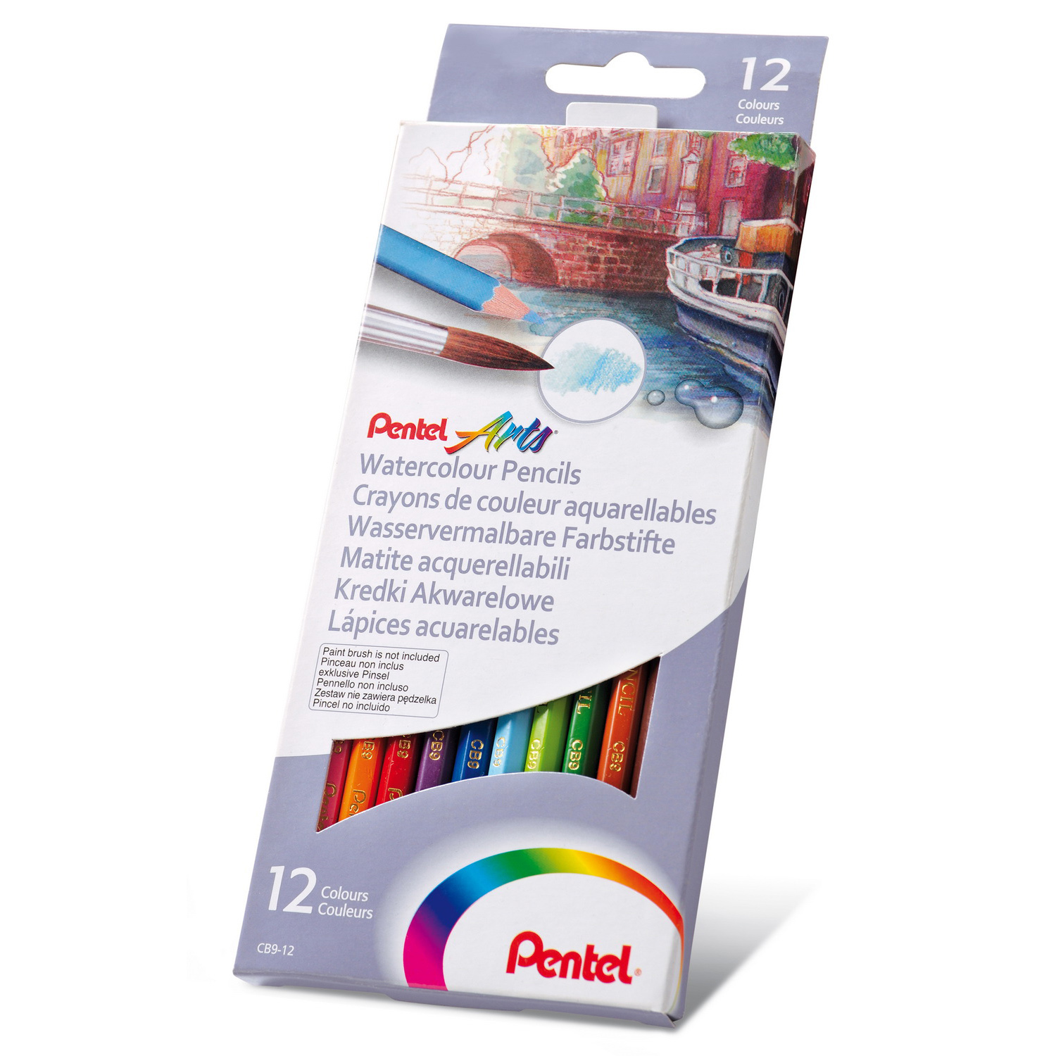 Карандаши  Pentel цветные акварельные Colour pencils 12 штук - фото 1