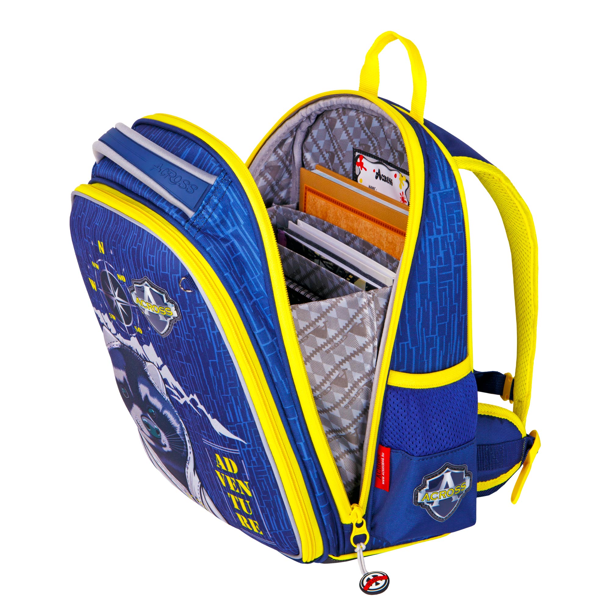 Рюкзак школьный ACROSS с наполнением: мешочек для обуви каркасный пенал и брелок - фото 6