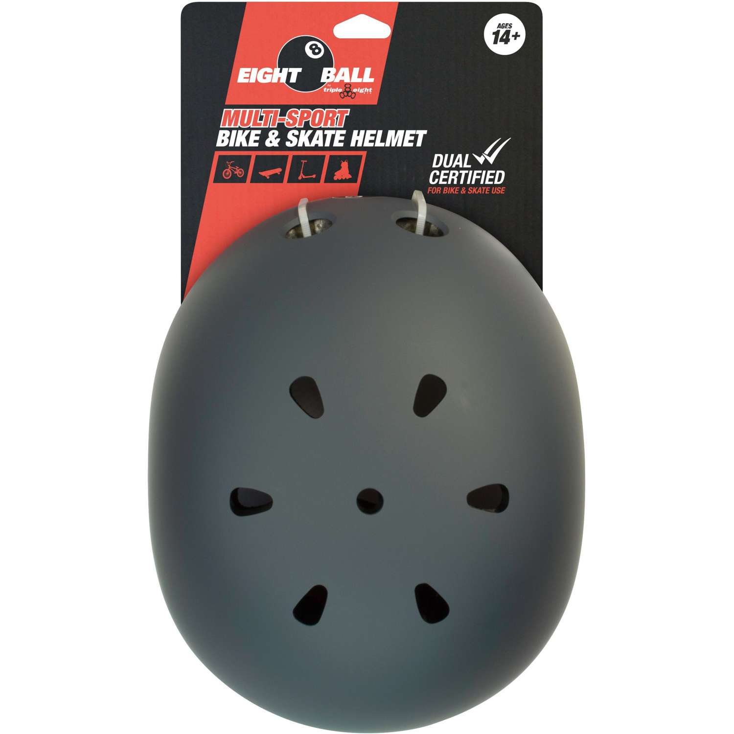 Шлем защитный спортивный Eight Ball Gun Matte (серый) / размер XL / возраст 14+ / обхват головы 55-58 см. / для детей - фото 2