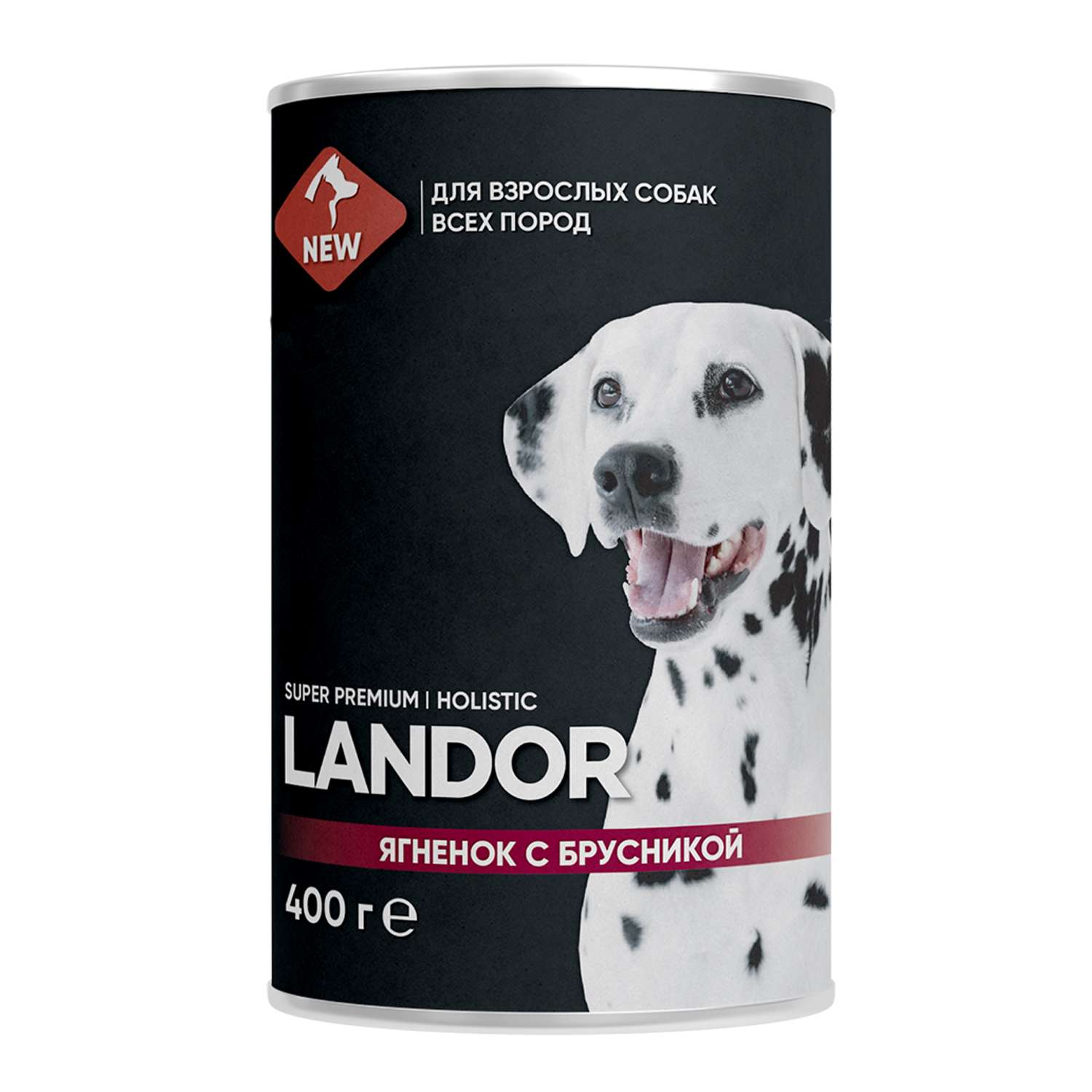 Корм для собак Landor 0.4кг всех пород ягненок с брусникой ж/б - фото 1