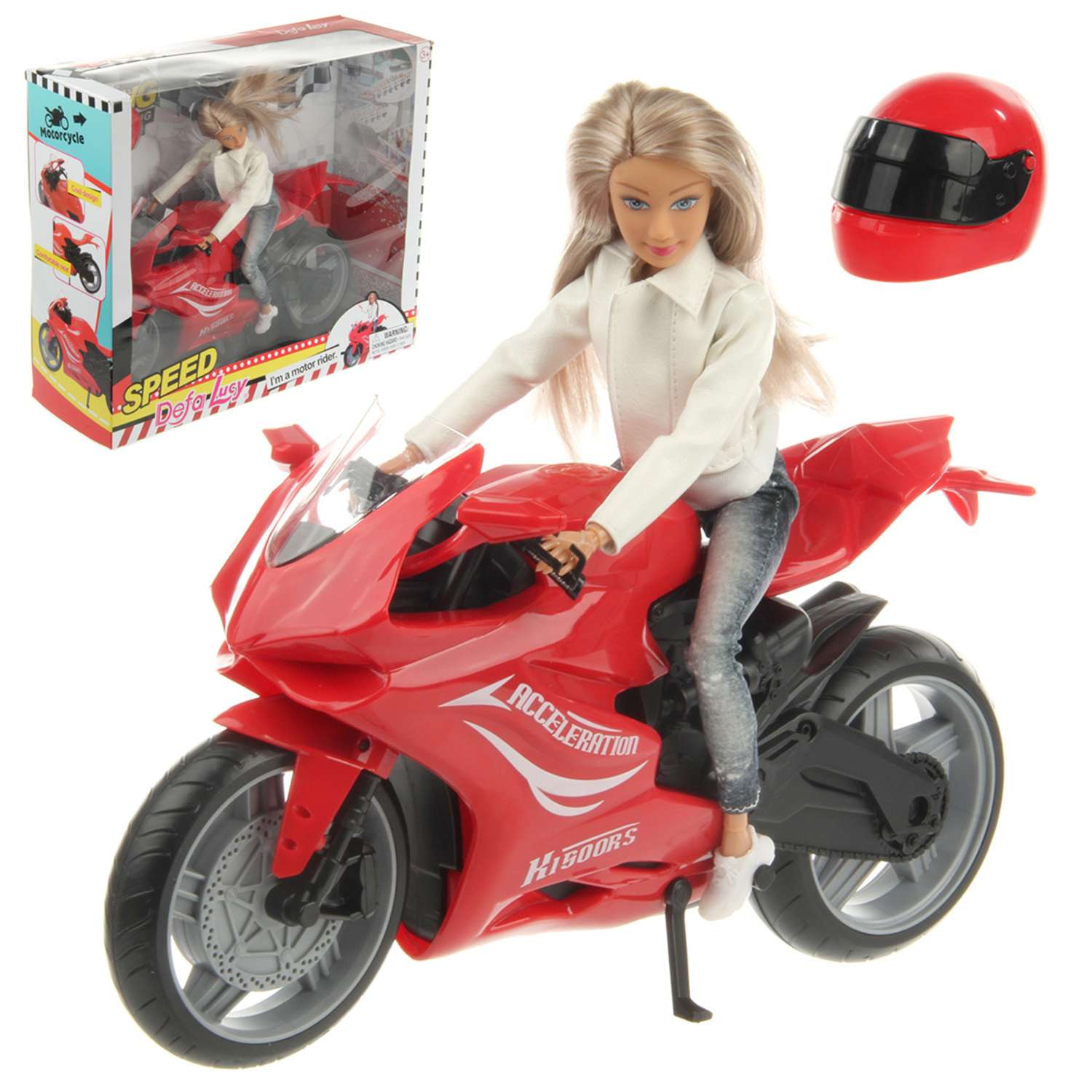 Кукла модель Барби Veld Co на мотоцикле 115997 - фото 1