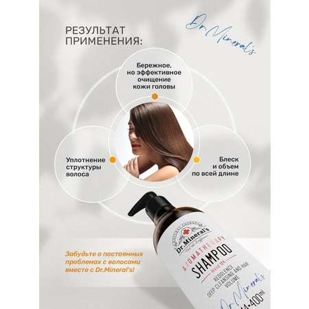 Шампунь для волос Dr.Minerals глубокое очищение-уплотнение и объем 400 мл