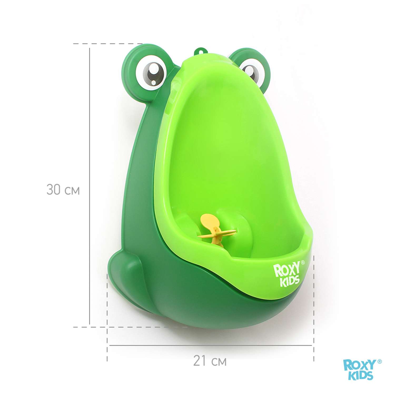 Писсуар детский ROXY-KIDS на присосках Лягушка с прицелом цвет зеленый - фото 5