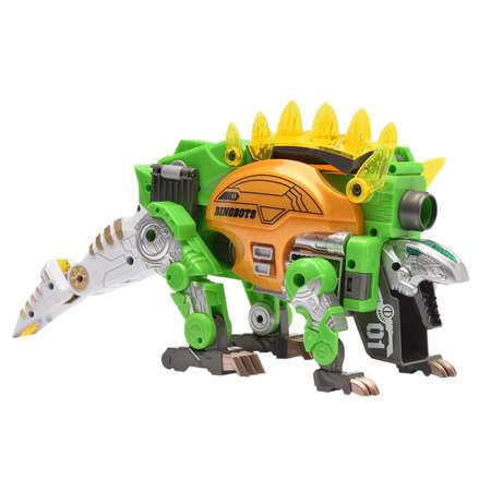Пистолет-робот 2 в 1 Devik Toys Стегозавр с 6 мягкими патронами