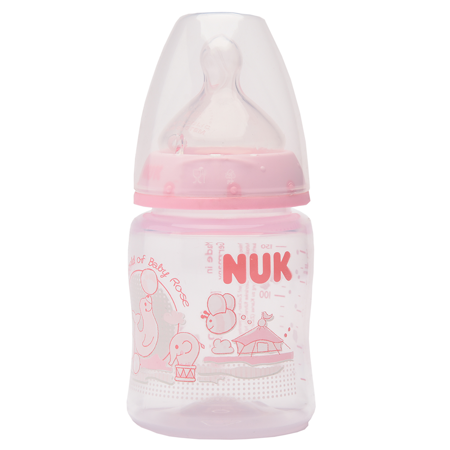 Бутылочка Nuk First Choice Baby Rose 150 мл Розовая с силиконовой соской для пищи М-1 - фото 1