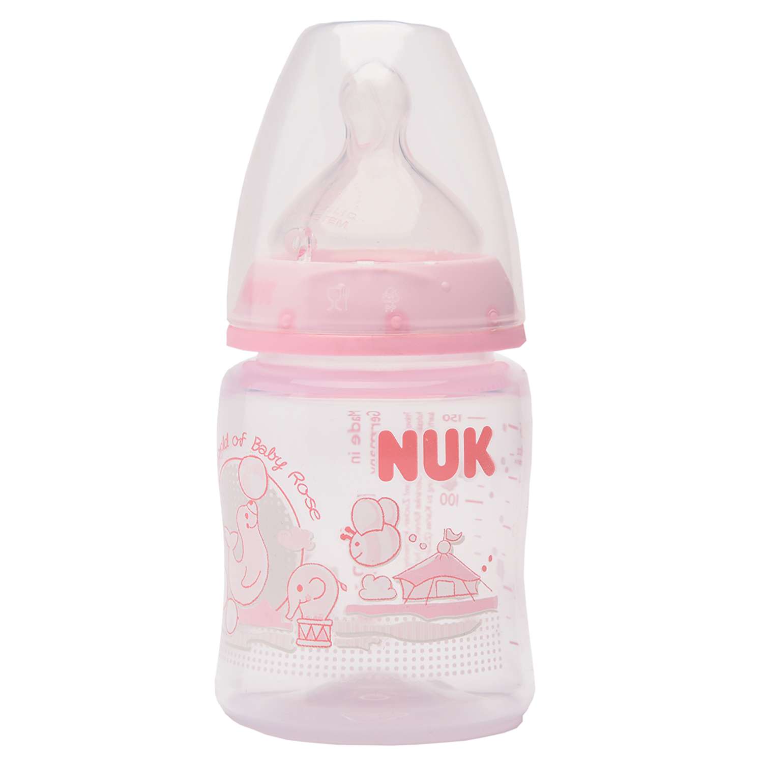 Бутылочка Nuk First Choice Baby Rose 150 мл Розовая с силиконовой соской для пищи М-1 - фото 1