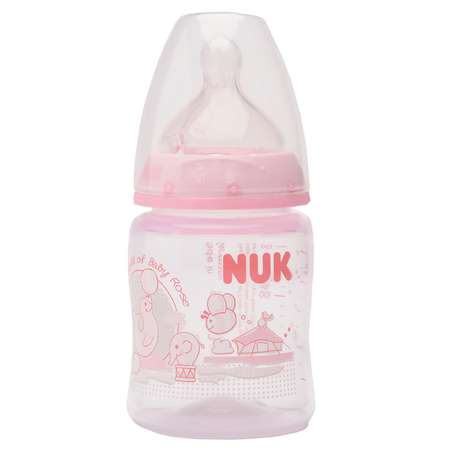 Бутылочка Nuk First Choice Baby Rose 150 мл Розовая с силиконовой соской для пищи М-1