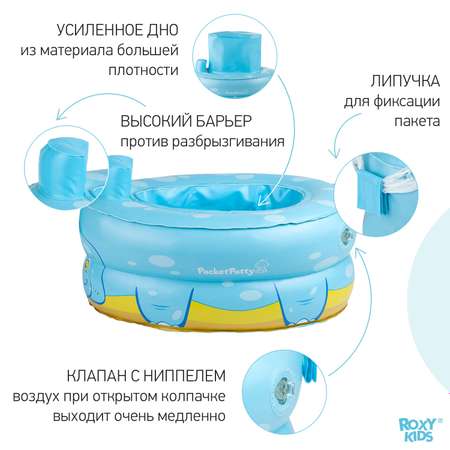 Горшок дорожный ROXY-KIDS надувной для детей PocketPotty Динозавр