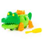 Конструктор для малышей Полесье Крокодил с отверткой 17 элементов зеленый