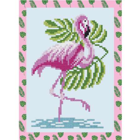 Кристальная мозаика Фрея ALVS-019 мини-картинка Фламинго 19.5 х 14 см