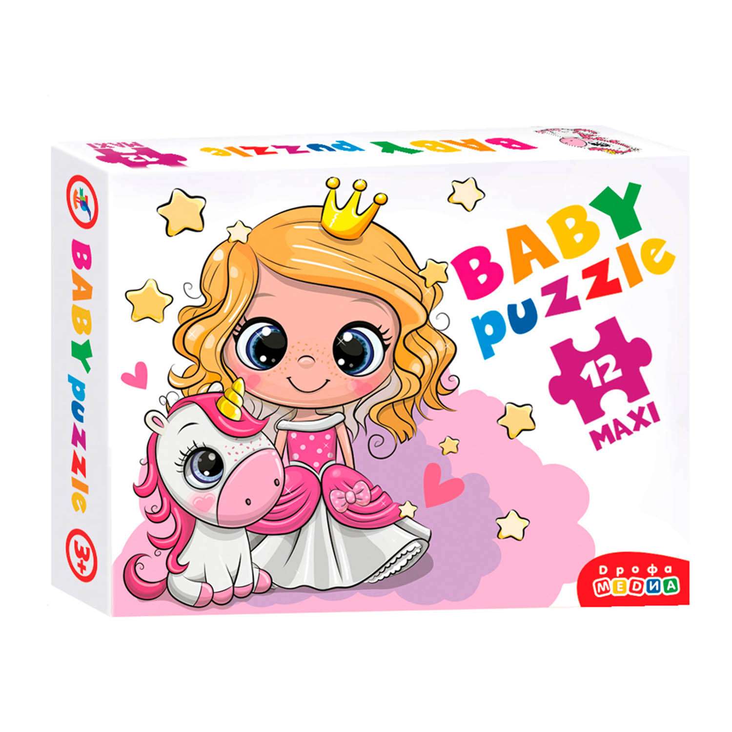 Пазл Дрофа-Медиа Baby Puzzle Принцесса и единорог из 12 элементов 3847 - фото 1