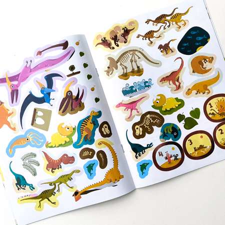 Книжка с наклейками Динозавры и Животные Malamalama Детская энциклопедия