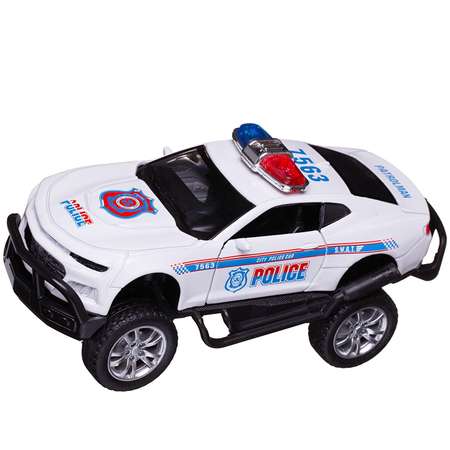 Машинка Junfa Полицейский джип металлический с открывающимися дверцами инерционный белый