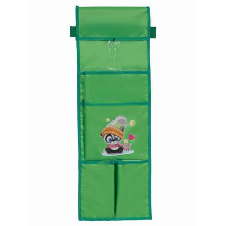 Органайзер LovelyTex в шкафчик для детского сада 6 карманов зеленый с рисунком