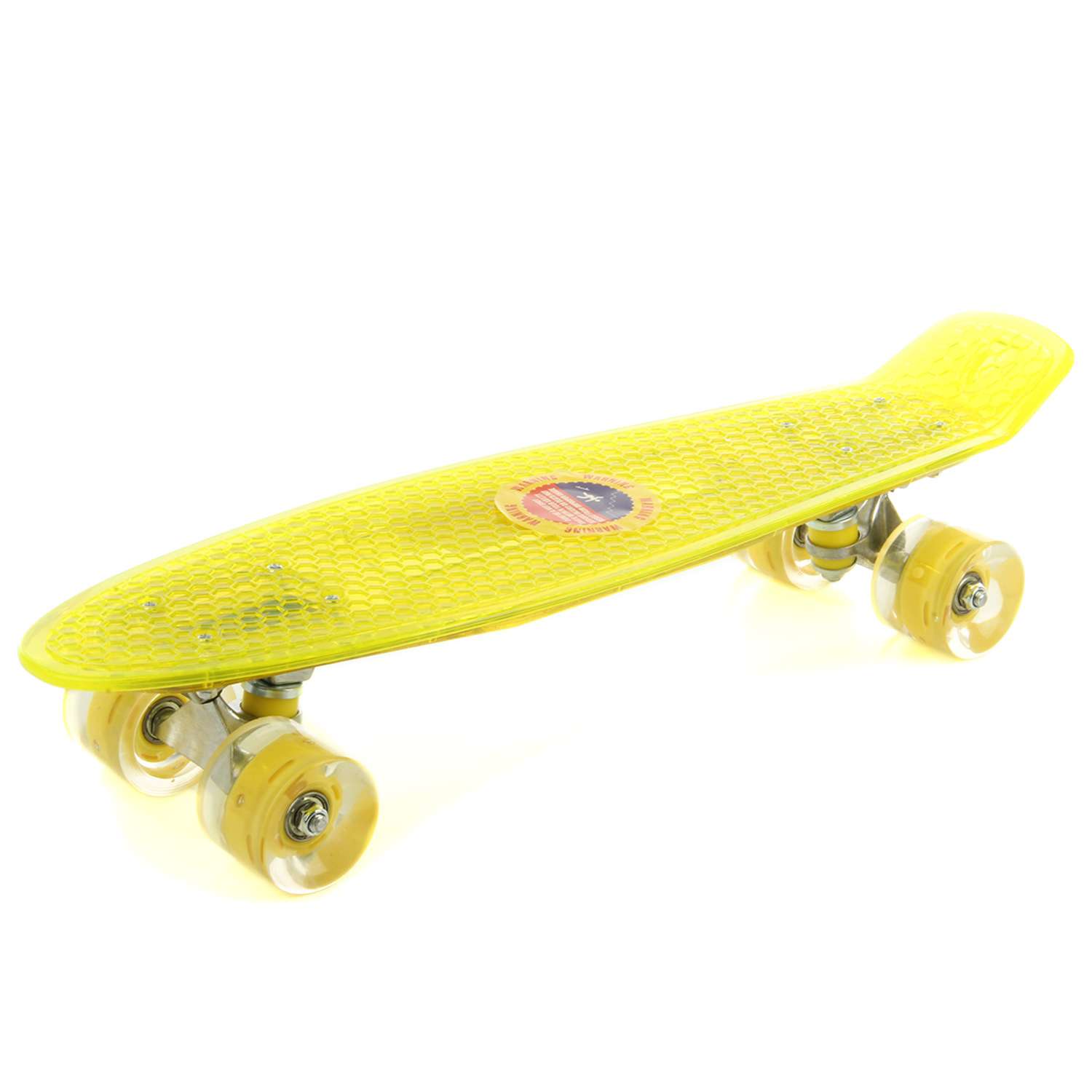 Скейтборд Veld Co С подсветкой желтый 55*15 - фото 1