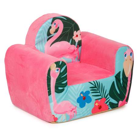 Кресло Тутси мягкое Розовый фламинго модель Детство