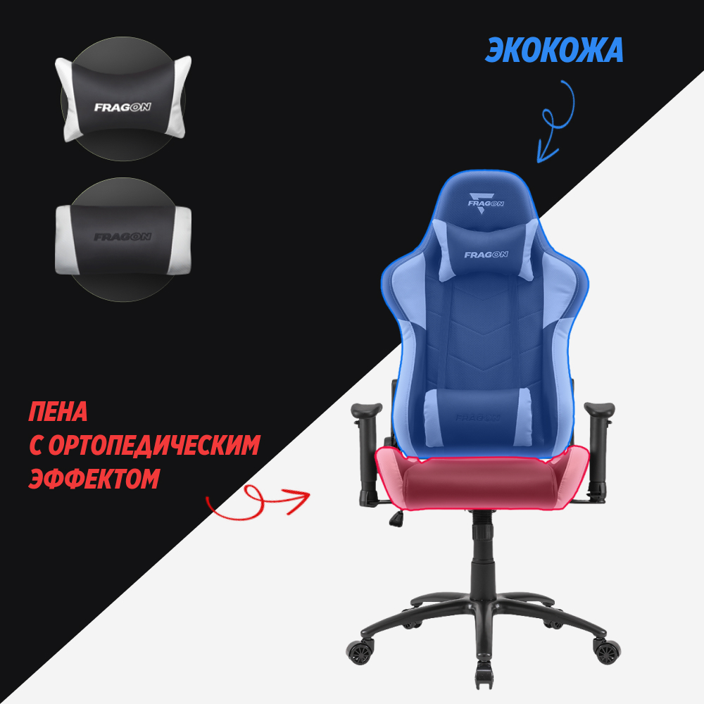 Компьютерное кресло GLHF серия 3X Black/White - фото 4